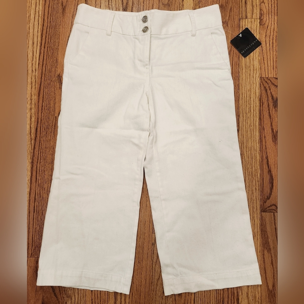 Size 6 Apostrophe White Crop Pant Cielo Group Core White, Sears